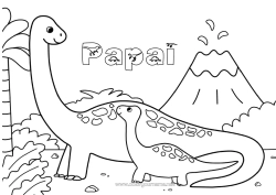 Desenho grátis Dinossauros Vulcão Animal Família de animais Filhote