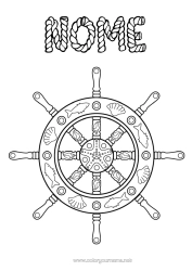 Desenho para personalizar Conchas Zentangle Animais marinhos ou aquáticos Barra de Barco