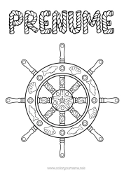 Pagină de colorat personalizată Scoici Zentangle Animale marine sau acvatice Bară de Bărcărie
