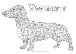 Gratis kleurplaat Hond Complex Kleurplaten Zentangle Honden en katten Teckel se traduit par 