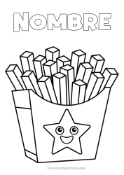 Colorear para personalizar Estrellas Dibujos fáciles para colorear Patatas fritas