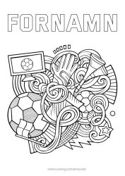Färgläggningssida att anpassa Fotboll Fotboll Mandala Lagsporter Fotbollsspelare