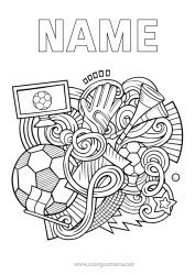 Colouring to customise Football Football Mandala Team Sports Footballer