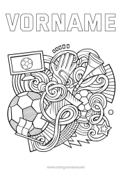 Kostenlose Malvorlage Fußball Fußball Mandala Mannschaftssportarten Fußballspieler, Fußballspielerin