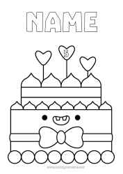 Coloring to customize Monster Cake Easy coloring pages Customizable age Birthday cake