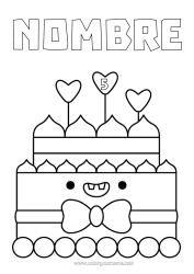 Colorear para personalizar Monstruo Tarta Dibujos fáciles para colorear Edad personalizable Pastel de cumpleaños