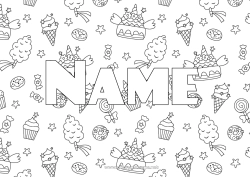 Free coloring Sweets Donuts Treats Ice cream Cupcake Decorative background
