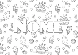 Desenho para personalizar Doces Rosquinhas Guloseimas, doces Sorvete Cupcake Fundo decorativo