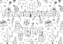 Desenho para personalizar Presentes Aniversário Bolas Fundo decorativo Bolo de aniversário