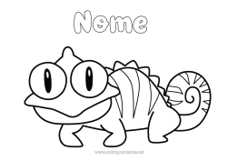 Desenho para personalizar Desenhos para colorir fáceis Répteis Gecko