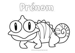 Coloriage à personnaliser Coloriages faciles Reptiles Gecko
