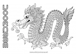 Gratis tekening Mandala Draak Dier Chinees Nieuwjaar Draken, eenhoorns en fantastische dieren