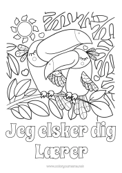 Gratis farvelægning Hjerte Sol Jeg elsker dig. Dyr 
