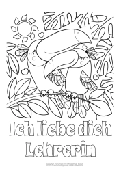 Kostenlose Malvorlage Herz Sonne Ich liebe dich Tier 