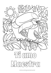 Colorazione gratuita Cuore Sole Ti amo Animale 