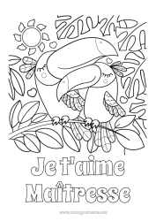 Coloriage gratuit Coeur Soleil Je t'aime Animal