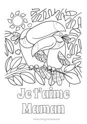 Coloriage gratuit Coeur Soleil Je t'aime Animal 