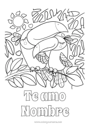 Colorear para personalizar Corazón Sol Te amo Animales Mensaje 