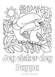 Gratis fargelegging Hjerte Sol Jeg elsker deg. Dyr 