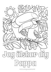 Gratis färgläggning Hjärta Sol Jag älskar dig. Djur 