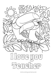 Free coloring Heart Sun I love you Animal