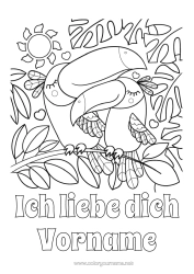 Kostenlose Malvorlage Herz Sonne Ich liebe dich Tier