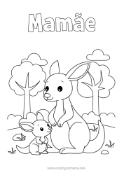 Desenho grátis Animal Canguru Família de animais Filhote Animais da Austrália