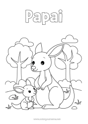 Desenho grátis Animal Canguru Família de animais Filhote Animais da Austrália