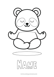 Colouring to customise Calm And Zen Cute Panda Easy Colouring Pages Other Animals Of The World Artistic Sports Yoga