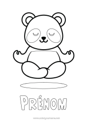 Coloriage à personnaliser Calme et zen Kawaii Panda Coloriages faciles Autres animaux du monde Sports artistiques Yoga