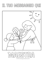 Colorazione gratuita Fiori Bambino Mazzo Donna