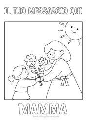 Colorazione gratuita Fiori Bambino Mazzo Donna