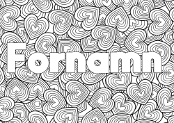 Färgläggningssida att anpassa Hjärta Jag älskar dig. Komplexa målarbilder Zentangle Dekorativ bakgrund