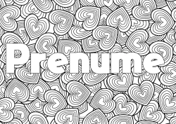 Pagină de colorat personalizată Inimă Te iubesc. Desene de colorat complexe Zentangle Fundal decorativ