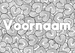 Gratis kleurplaat Hart Ik hou van jou Complex Kleurplaten Zentangle Decoratieve achtergrond