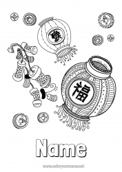 Free coloring Chinese New Year Chinese lantern