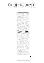 Free coloring Summer Bookmark Zentangle Geometric shapes Circle, round