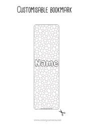 Colouring to customise Summer Bookmark Zentangle Geometric Shapes Circle, Round
