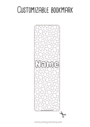 Free coloring Summer Bookmark Zentangle Geometric shapes Circle, round