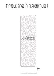 Coloriage à personnaliser Été Marque page Zentangle Formes géométriques Cercle, rond