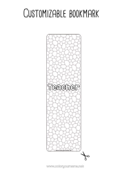 Free coloring Summer Bookmark Zentangle Geometric shapes Circle, round