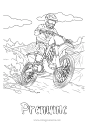 Pagină de colorat gratuită Sport Vehicule Motocicletă Desene de colorat complexe Vehicule cu două roți Sporturi mecanice