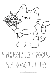 Free colouring Flowers Cat Easy colouring pages Dogs and cats Thank you. Bunch