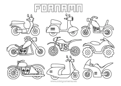 Gratis färgläggning Scooter Motorcykel Cykel Tvåhjuliga fordon