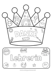Kostenlose Malvorlage Krone Lehrer/Lehrerin Schule Danke Büroberufe Schulbedarf