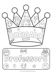 Desenho grátis Coroa Professora/Professor Escola Obrigado Profissões de educação Materiais Escolares