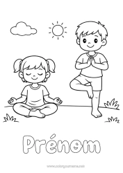 Coloriage à personnaliser Sport Fille Garçon Enfant Sports artistiques Yoga
