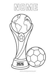 Colorare per personalizzare Calcio Palla Da Calcio Sport Coppa, Trofeo, Medaglia Sport Di Squadra Competizioni E Premi Coppa, Trofeo