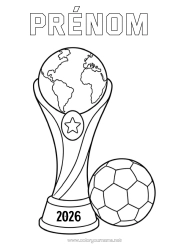 Coloriage à personnaliser Football Ballon de foot Coupe, trophée, médaille Sports d'équipe Compétitions et récompenses Coupe, trophé