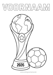 Kleurplaat aanpassen Voetbal Voetbal Sport Beker, Trofee, Medaille Teamsporten Wedstrijden En Beloningen Beker, Trofee